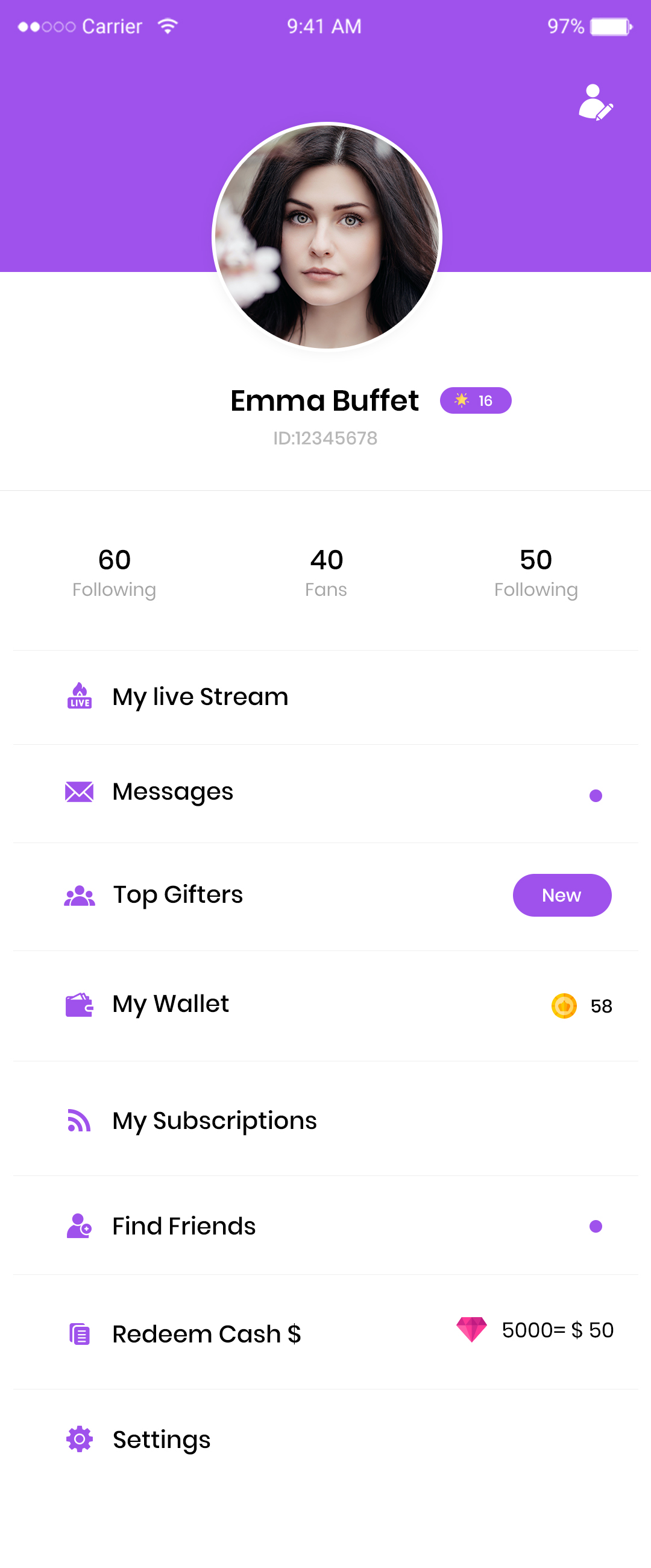 Sample UI Layout of Stereo Clone App